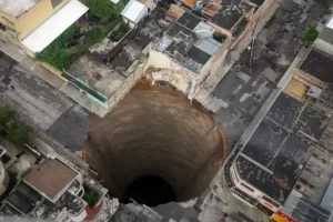 This sinkhole appeared in Guatemala in 2010